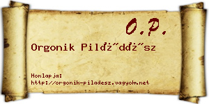 Orgonik Piládész névjegykártya